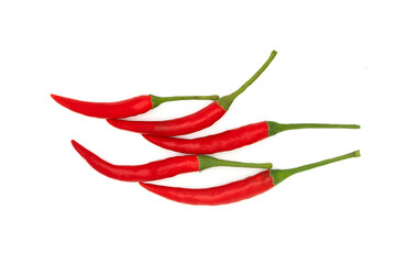 fresh chilli pepper on white background, isolated, hot