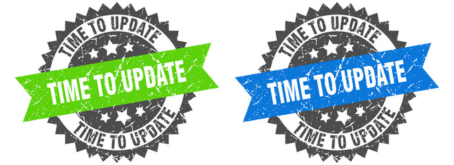 Obraz premium time to update band sign. time to update grunge stamp set