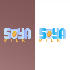 Simple soy milk logo vector. Great for business and cafe drinks
