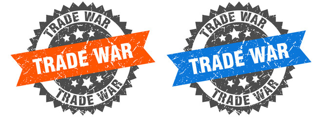 trade war band sign. trade war grunge stamp set