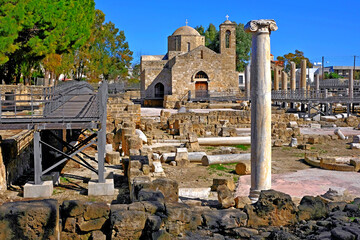 ancient temple of the byzantine period in cyprus on a sunny day