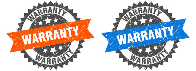 warranty band sign. warranty grunge stamp set