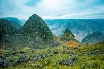 Nho Que Lake and Ma Pi Leng Mountain one of the most beautiful is a mountain and lake in Ha Giang, Vietnam.