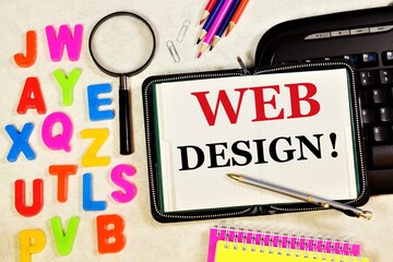Web design. Text label in the planning Notepad. Design and creation of user interfaces for websites, design of the project, analysis of user requests.