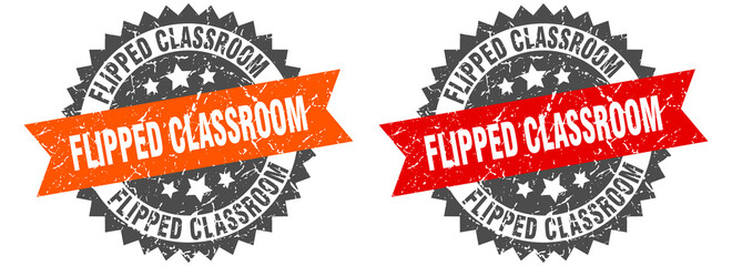 Obraz premium flipped classroom band sign. flipped classroom grunge stamp set