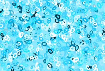 Light BLUE vector background with bubbles.