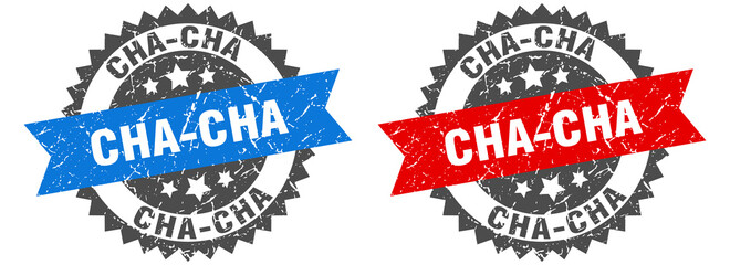 Fototapeta premium cha-cha band sign. cha-cha grunge stamp set