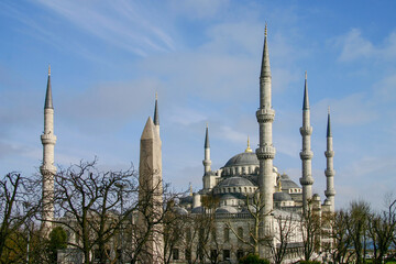 Fototapeta na wymiar Beautiful Blue Mosque against the blue sky