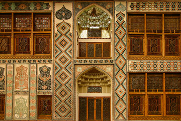 Facade design of the Palace of Shaki Khans in Sheki, Azerbaijan