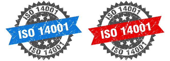 Fototapeta premium iso 14001 band sign. iso 14001 grunge stamp set