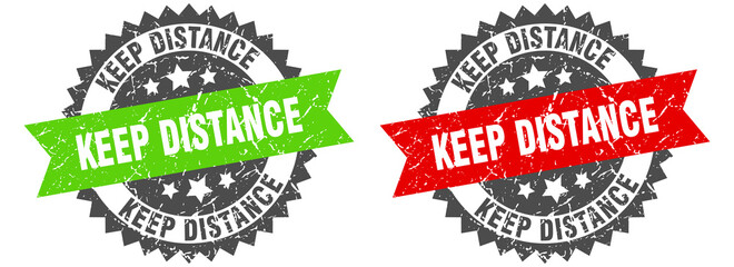 keep distance band sign. keep distance grunge stamp set