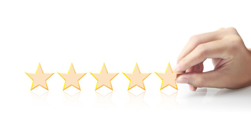 Five stars in hand. Increase rating evaluation