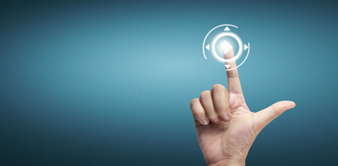 Touching button screen interface global connection customer networking data exchanges