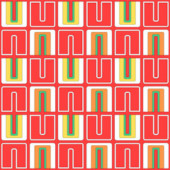Japanese Colorful Geometric Vector Seamless Pattern
