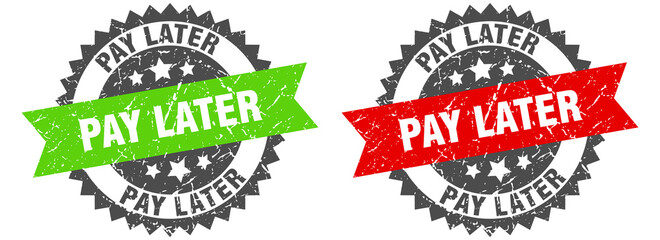 pay later band sign. pay later grunge stamp set