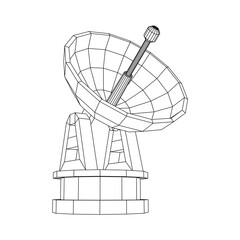 Radar. Directional radio antenna with satellite dish
