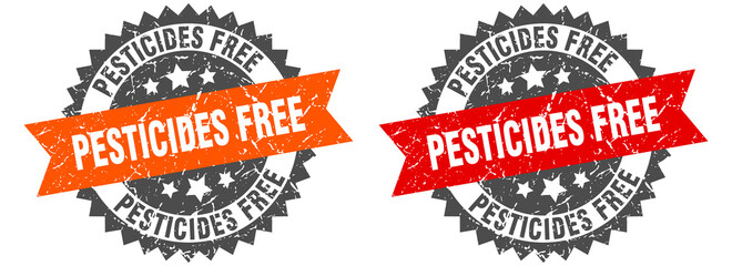 pesticides free band sign. pesticides free grunge stamp set