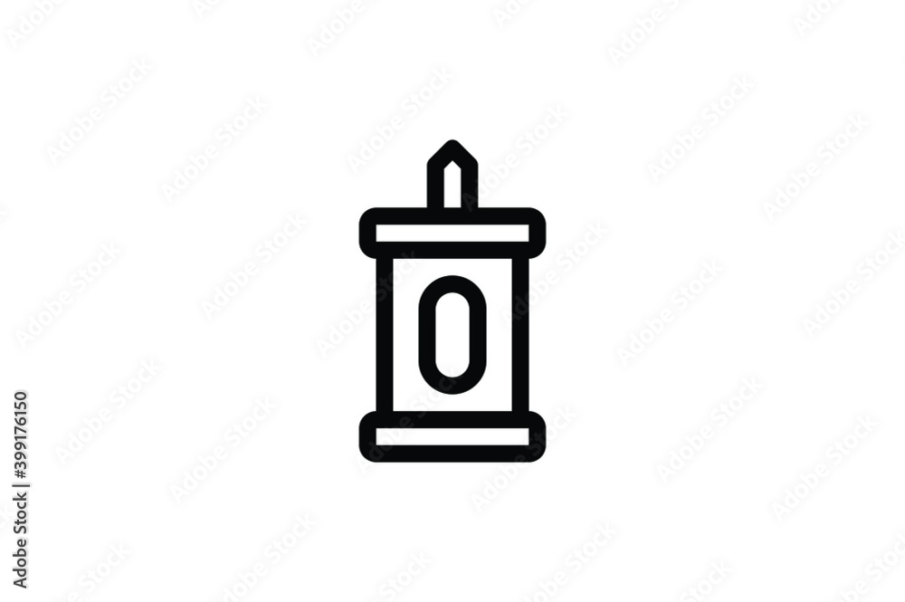 Poster travel outline icon - lantern