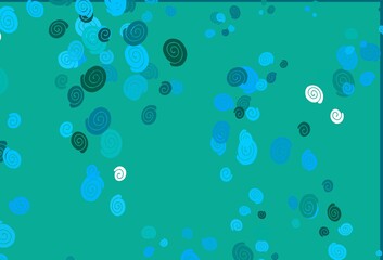 Light Blue, Green vector pattern with liquid shapes.