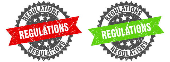 regulations band sign. regulations grunge stamp set