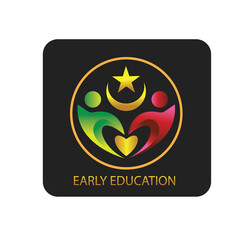 educational logo for kid, colorful illustration, vector design concept