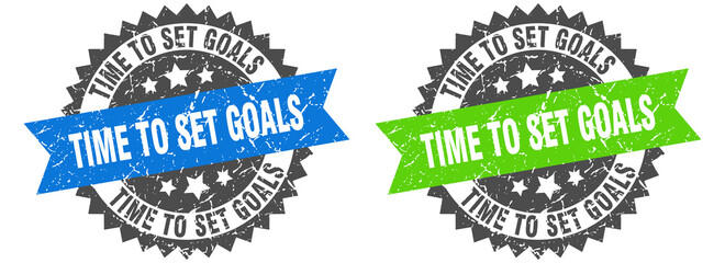 time to set goals band sign. time to set goals grunge stamp set