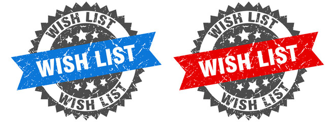 Obraz premium wish list band sign. wish list grunge stamp set