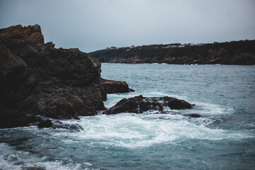 Fototapeta na wymiar Newfoundland east coast rocky waves