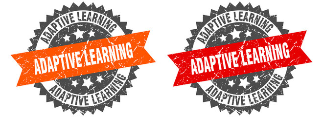 adaptive learning band sign. adaptive learning grunge stamp set