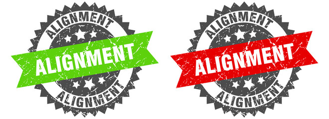 Obraz premium alignment band sign. alignment grunge stamp set