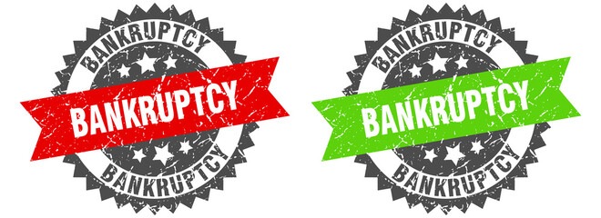 Obraz premium bankruptcy band sign. bankruptcy grunge stamp set