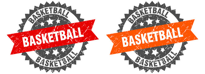 Obraz premium basketball band sign. basketball grunge stamp set