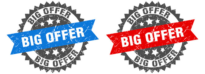 Fototapeta premium big offer band sign. big offer grunge stamp set