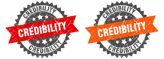 credibility band sign. credibility grunge stamp set
