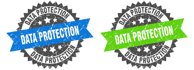 Obraz premium data protection band sign. data protection grunge stamp set
