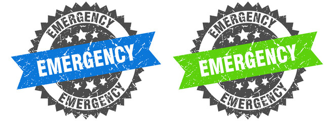 emergency band sign. emergency grunge stamp set