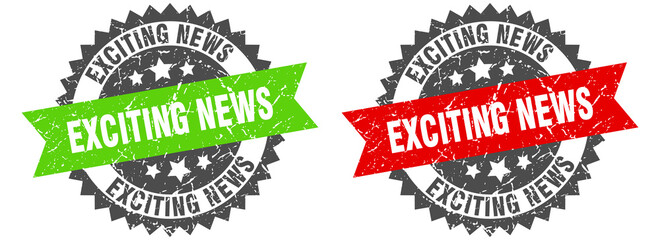 Obraz premium exciting news band sign. exciting news grunge stamp set