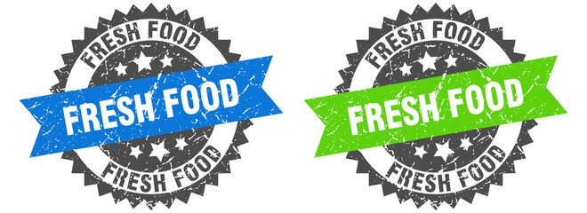 Obraz premium fresh food band sign. fresh food grunge stamp set