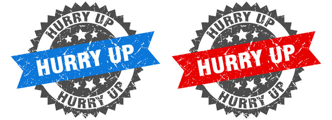 hurry up band sign. hurry up grunge stamp set