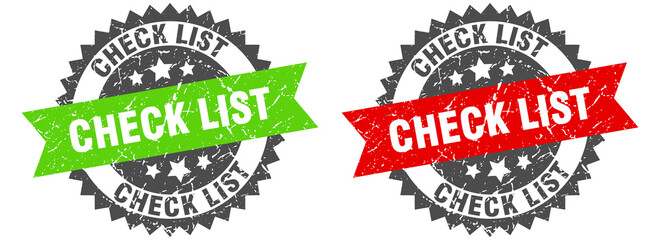 check list band sign. check list grunge stamp set