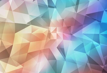 Light Blue, Yellow vector triangle mosaic template.