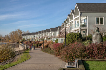 Riverfront condominiums in Vancouver Washington state.