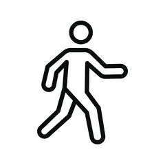 Flat vector walking man sign