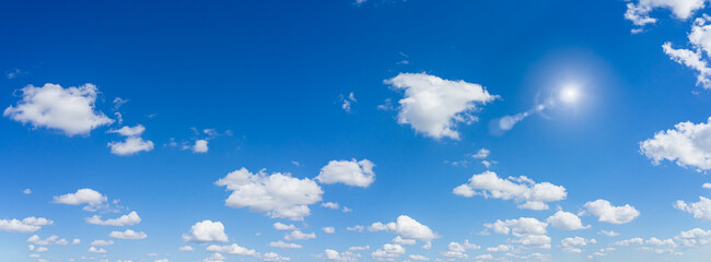 Naklejka na ściany i meble Beautiful panorama blue sky and clouds with daylight natural background.