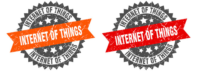 Fototapeta premium internet of things band sign. internet of things grunge stamp set