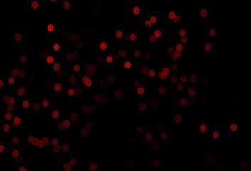 Fototapeta na wymiar Dark Red vector background with xmas snowflakes.