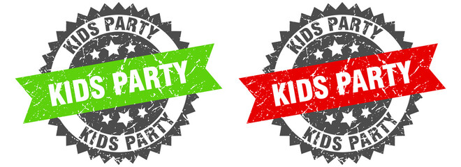 kids party band sign. kids party grunge stamp set