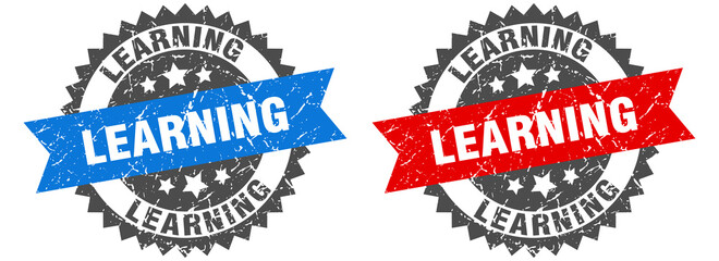 Obraz premium learning band sign. learning grunge stamp set