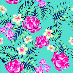 tropical patterns of exotic plants, flowers and palm leaves to create vibrant designs for your work