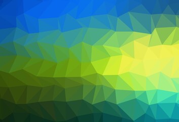 Dark Blue, Yellow vector polygon abstract backdrop.